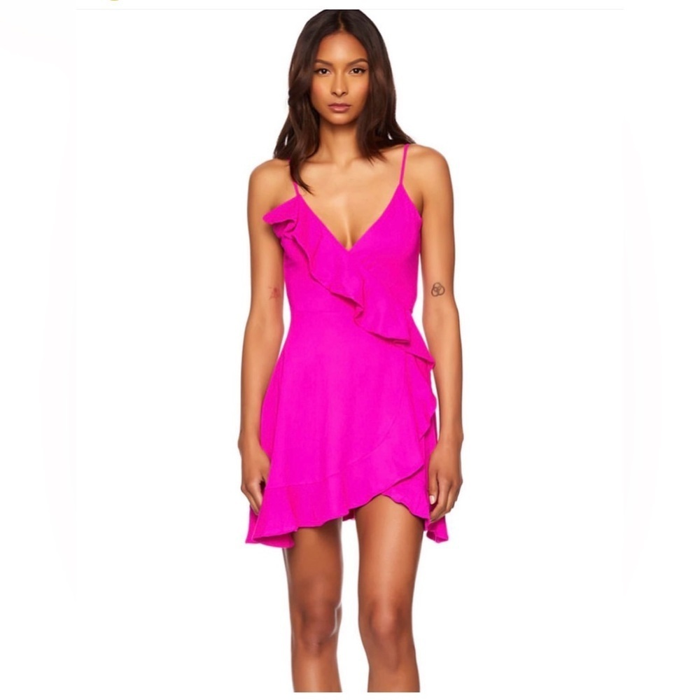 NWT Susana Monaco Knit Wrap Ruffle Dress